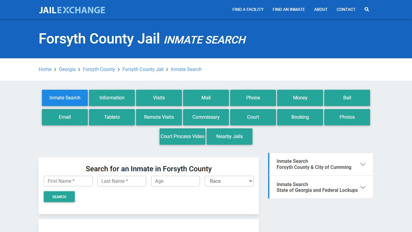 Forsyth County Jail, GA Inmate Search: Roster & Mugshots - Jail Exchange