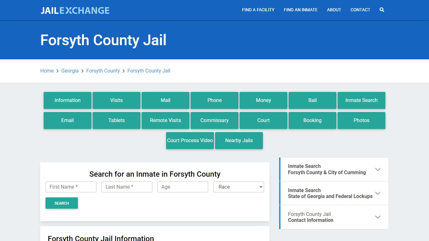 Forsyth County Jail Roster Lookup, GA, Inmate Search