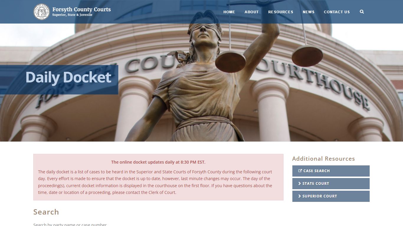 Daily Docket - Forsyth County Courts